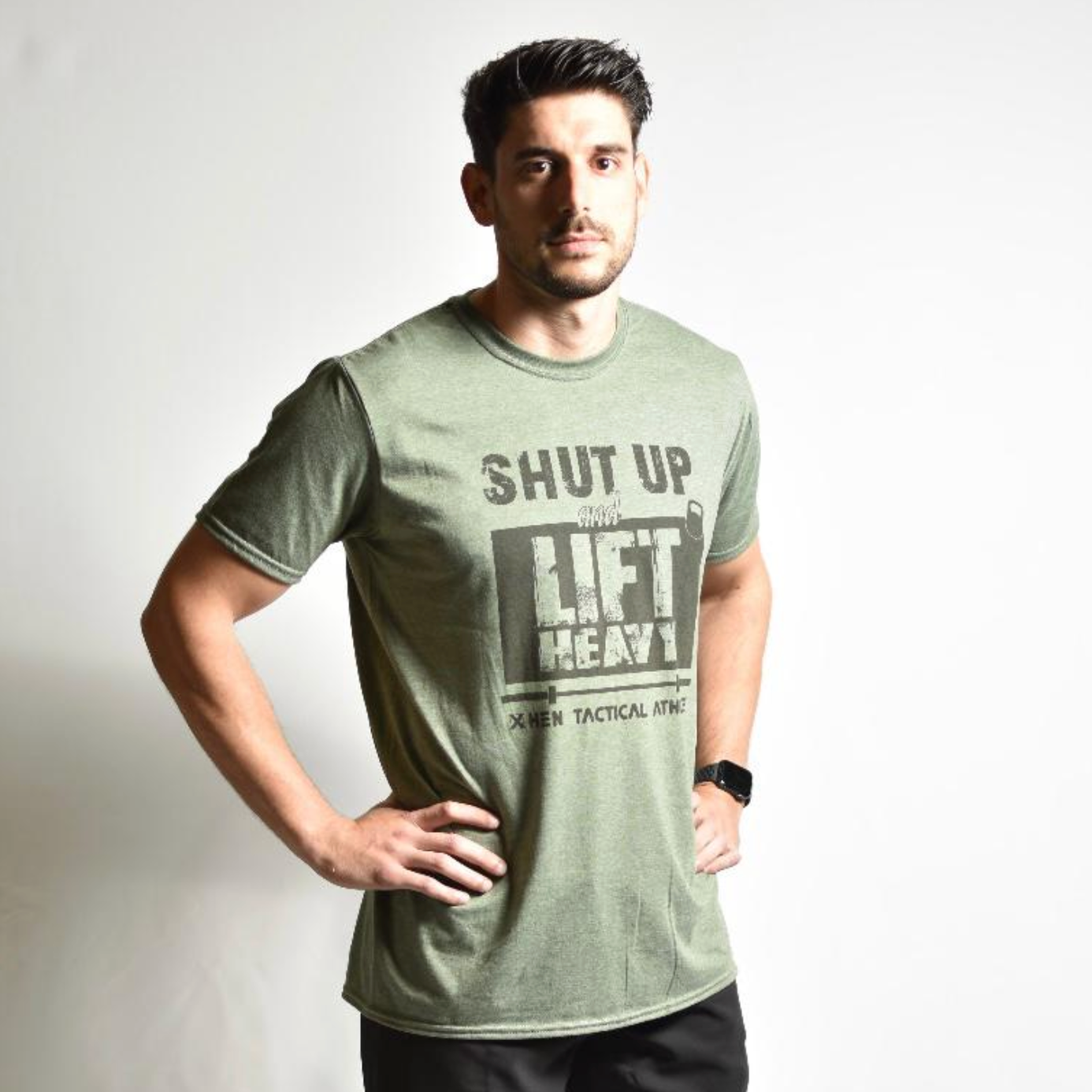 Camiseta deporte verde militar XHEN