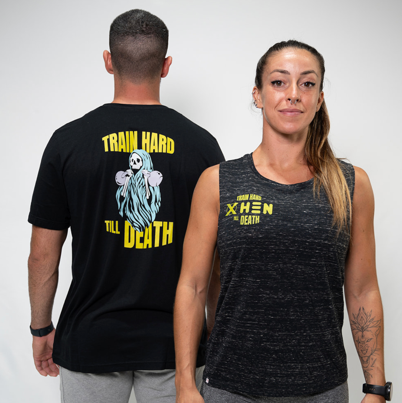 Camiseta XHEN calavera kettelbell train hard till death