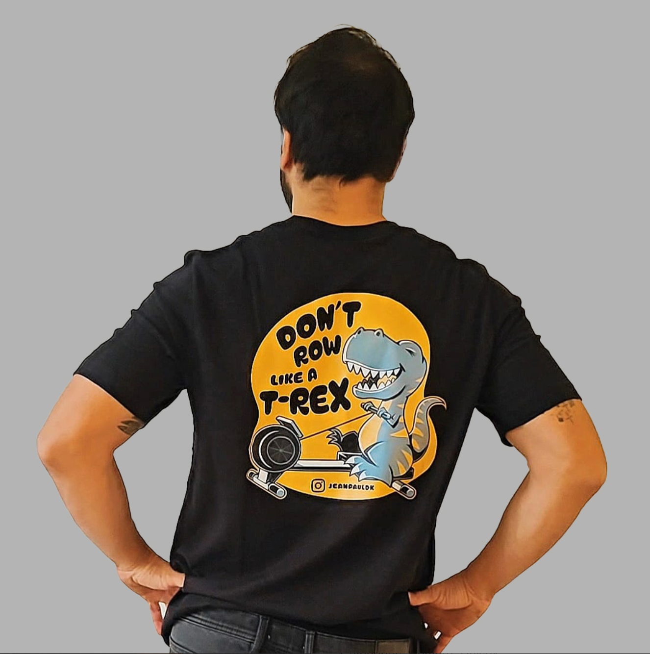 Camiseta don't row like a t-rex hombre @jeanpauldk