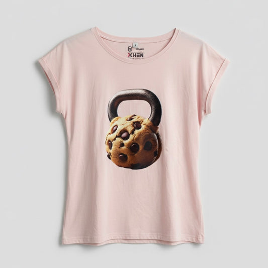 Camiseta Cookiebell Mujer - Camiseta CrossFit Manga Corta Rosa y Azul - Ropa Deportiva Fitness