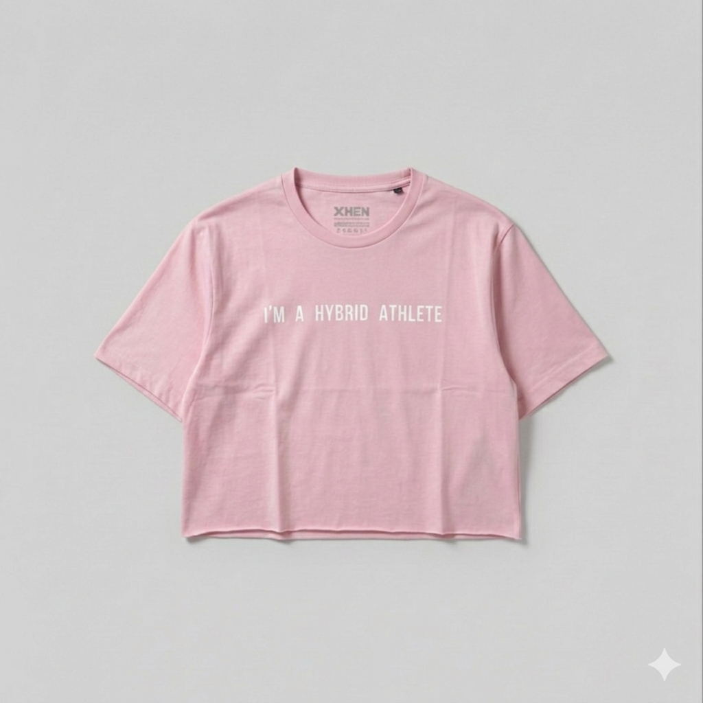 Camiseta Crop Top Hybrid Athlete Mujer Pink | CrossFit HYROX DEKA (Copia)