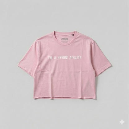 Camiseta Crop Top Hybrid Athlete Mujer Pink | CrossFit HYROX DEKA (Copia)