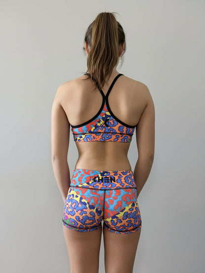 Mallas Cortas Wildcore para Mujer - Pantalón Corto Animal Print Neón Crosstraining | XHEN