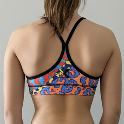 Top Wildcore Tirante Fino para Mujer - Top Deportivo Animal Print Neón Crosstraining | XHEN