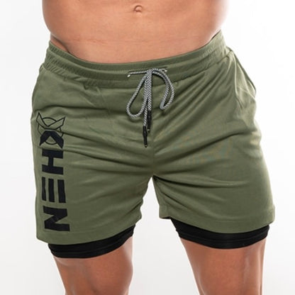 Pantalon corto deporte XHEN verde militar y negro