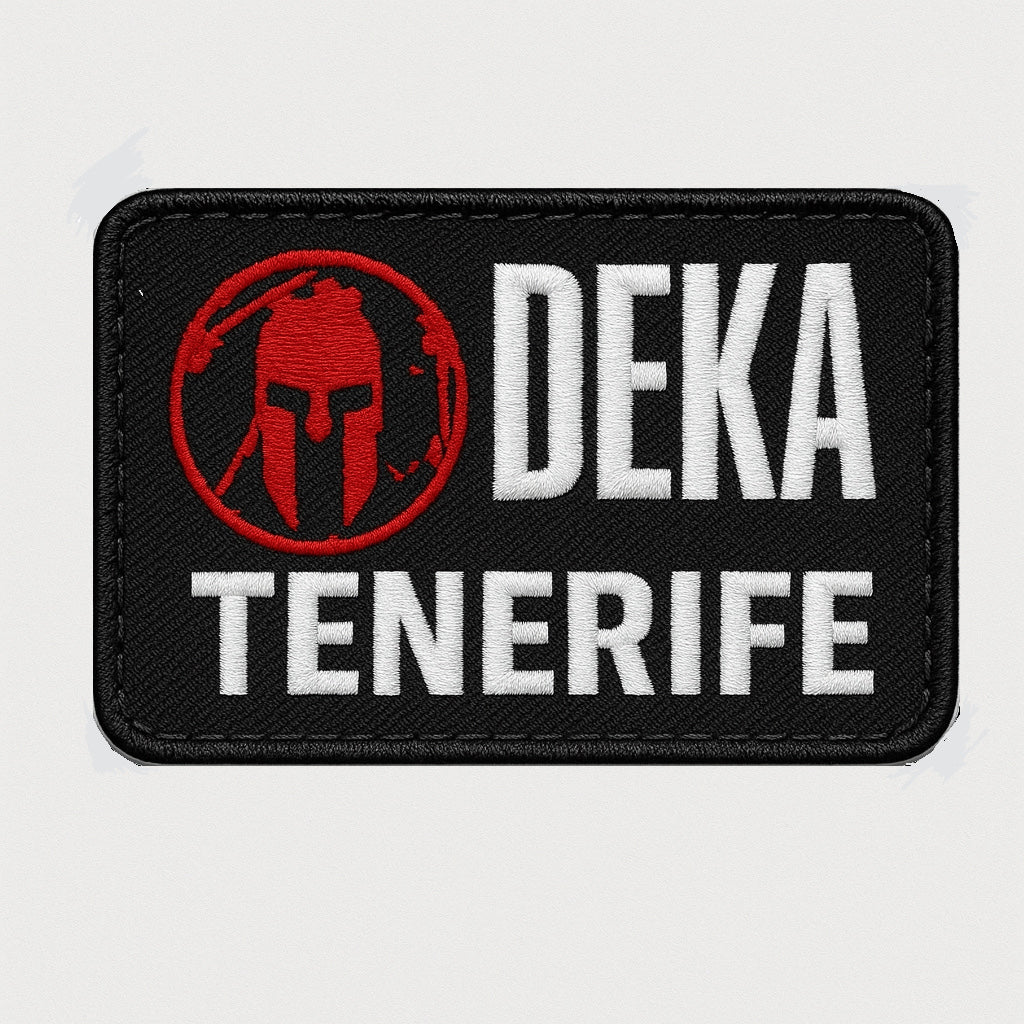 Parche DEKA Tenerife bordado para atletas híbridos y crosstraining