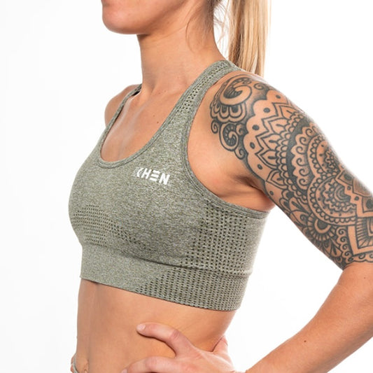 Top deportivo XHEN verde militar deportes hibridos